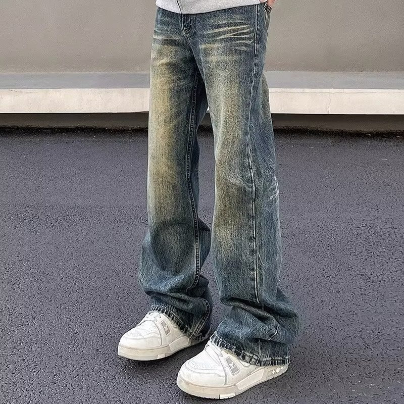 American-style Washed Vintage Jeans For Men And Women